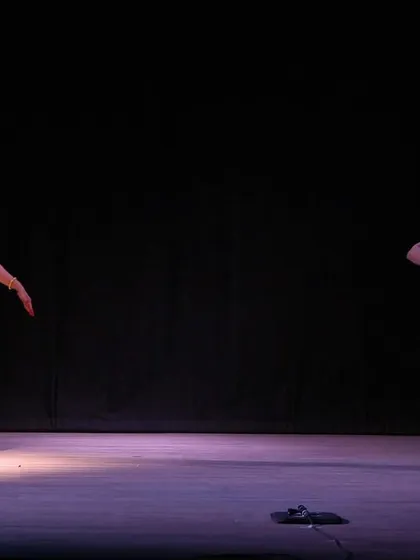 A moment from a duet performance with my Guru. The Guru-Shishya relationship is sacred in classical dance, and sharing the stage with her is always a profound experience of learning and artistic exchange.