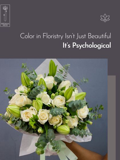 Color in floristry isn't just beautiful, it's psychological. This elegant white and green bouquet is a perfect example of how color choices create a specific mood.