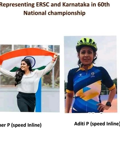 Wishing all the best to our skaters Esther and Aditi, who are representing ERSC and Karnataka in the 60th Roller Skating National Championship for speed inline.