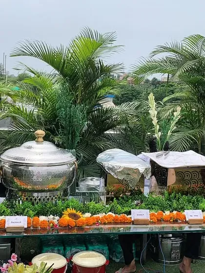 I love creating memorable outdoor events, like this rooftop Independence Day celebration. The setup featured a full buffet with a live pani puri station, bringing the fresh flavors of India to a beautiful open-air setting.