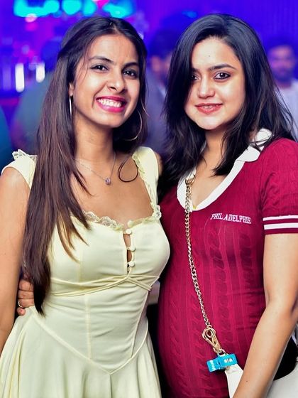 Friends enjoying the Bollywood Disco Night at Hydra.