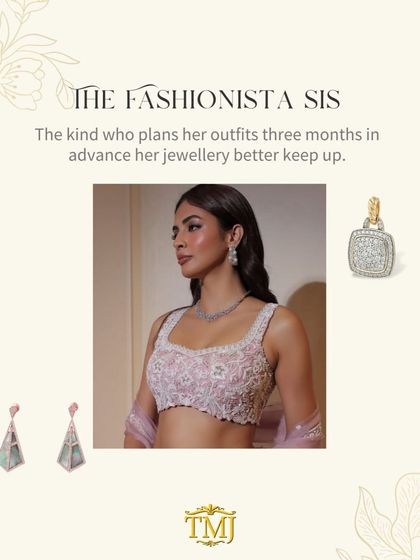 For the fashionista sister who plans her outfits months in advance, her jewellery better keep up. I suggest modern statement pieces like these geometric earrings or a diamond pendant.