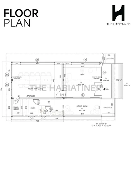 We also design commercial spaces. This is the floor plan for a container office, showcasing a functional and creative layout for a modern workspace.