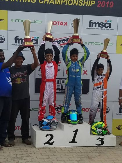 Young champions in the making. Our drivers from the Micro class take the podium at the 2019 National Karting Championship.