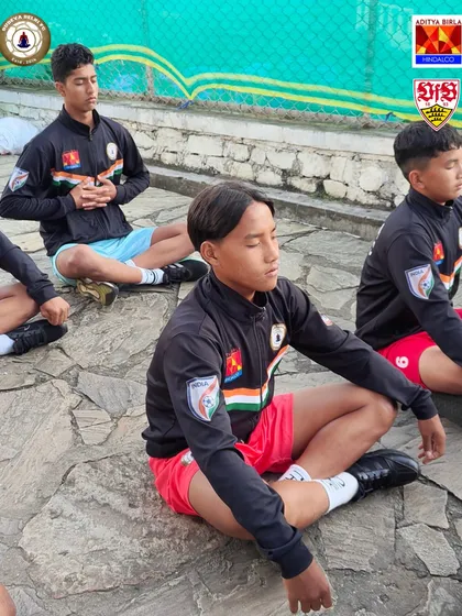 Our players learning the art of meditation. This holistic approach to training is what sets our program apart, preparing them for challenges both on and off the pitch.