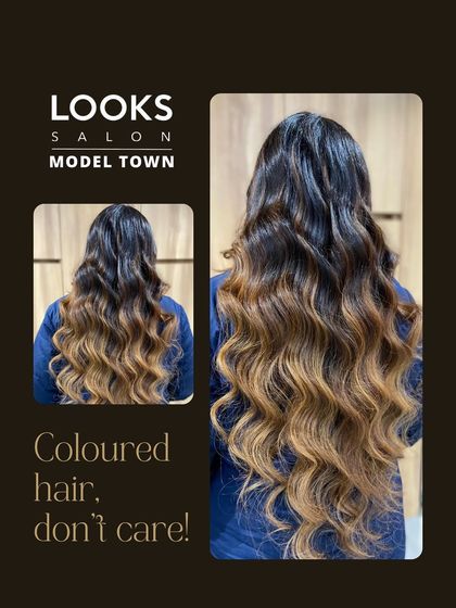 A graphic showcasing a beautiful balayage on long hair. The blend from dark roots to light ends is seamless, creating a high-impact, low-maintenance style.