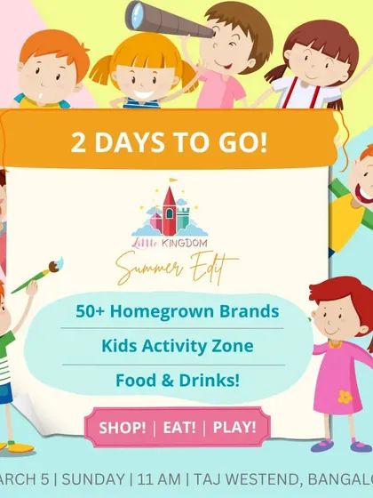 Two days to go! A countdown graphic for the Summer Edit, highlighting 50+ brands and a kids' activity zone.