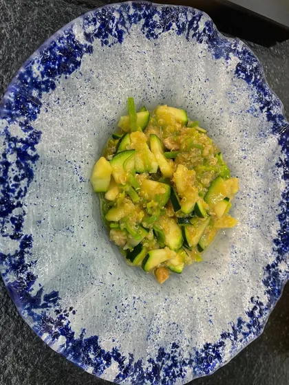 Sometimes, it's about the quality, not the quantity. This small but mighty meal consists of quinoa, paneer, and zucchini cooked in coconut milk. It's a perfect example of a nutrient-dense, flavor-packed dish that is light yet satisfying.