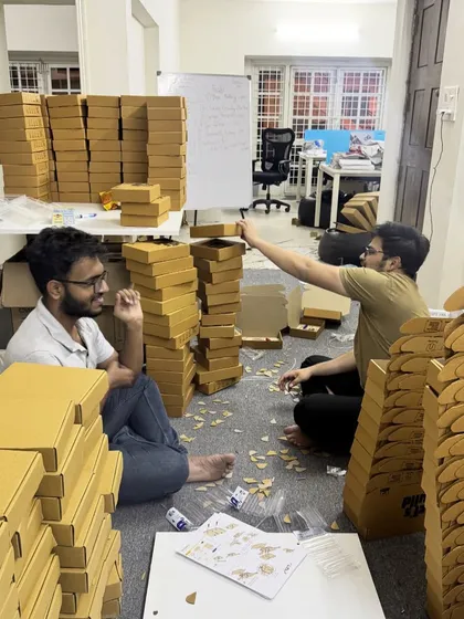 What would we do without our team? This was us over a weekend, packing more than 400 individual robotics kits for a massive children's workshop at GE Aerospace. We can handle the logistics for events of any scale.