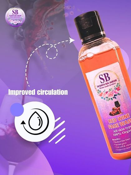 My Red Wine Face Wash also helps with improved circulation, which brings more oxygen to your skin cells, resulting in a healthier, more vibrant complexion.