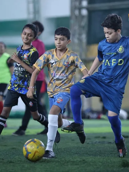 An intense moment in a training match, where players put their learned skills to the test.