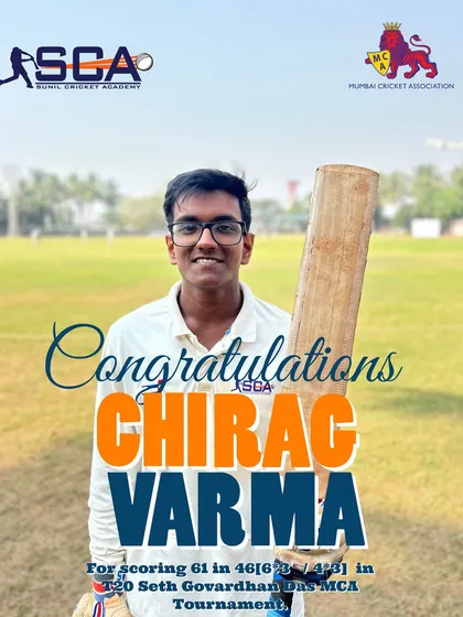 Congratulations to Chirag Varma for his quickfire 61 off 46 balls in the T20 Seth Govardhan Das MCA Tournament.