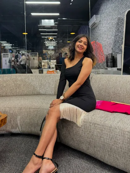 A happy moment in my favorite party dress. Feeling confident and ready for a good time.