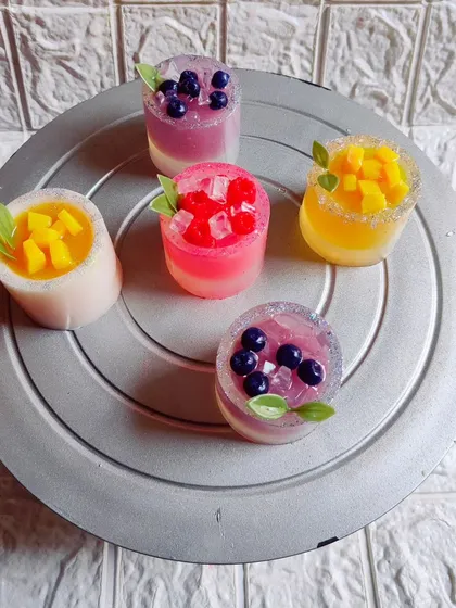 Another angle of the fun and fruity "Summer Cooler" soaps.