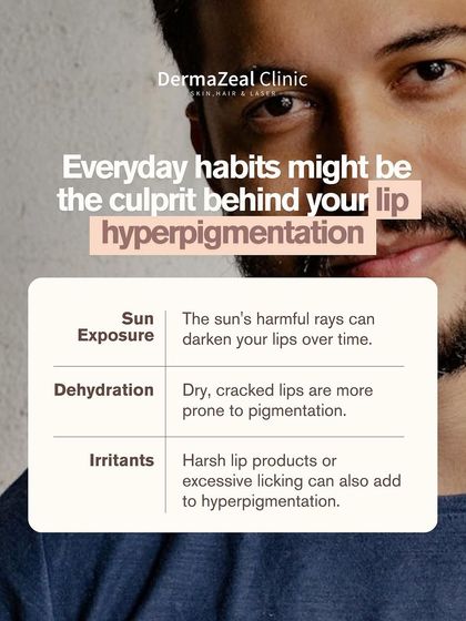 Everyday habits might be the culprit behind your lip hyperpigmentation. Sun exposure, dehydration, and irritants in lip products can all contribute to darkening.