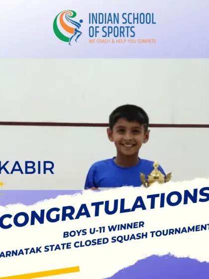 Congratulations to Kabir, our Boys U-11 winner at the 2025 Karnataka state tournament. His focus and skill on the court were outstanding throughout the competition.