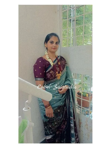 A happy client looking lovely in a Dola crepe saree featuring beautiful Kalamkari doll prints. Your love and support mean the world to me.