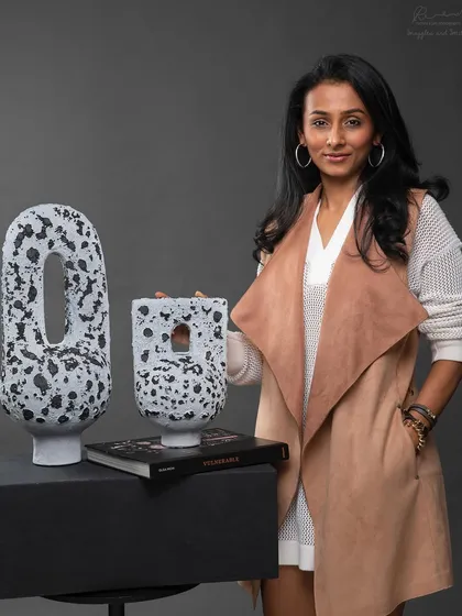Another portrait from the Studio Assort branding session, focusing on the artist and her unique sculptural pieces. Her pride and connection to her work really shine through.