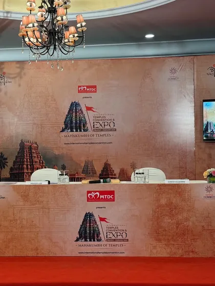 This is the main stage I produced for the International Temples Convention & Expo. A professional setup like this shows my capability in managing large-scale, formal events with complete AV integration and branding.