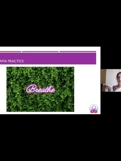A volunteer leads a pranayama practice during a virtual corporate workshop. Our trained volunteers help us deliver these valuable sessions to organizations.