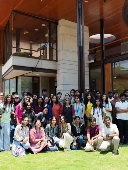 A wonderful moment with first year students from BMS School of Architecture. We transformed our recently completed Villa Soham into a live case study, a classroom without walls. I believe that touching and experiencing a built space provides lessons that no textbook can offer. It is this direct communion with architecture that kindles a student's passion and understanding.