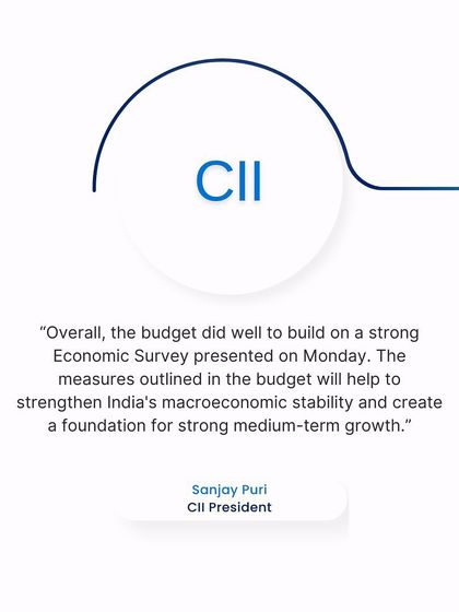 The Confederation of Indian Industry (CII) offers its view on the budget's role in strengthening macroeconomic stability. This informs our strategic advice to corporate clients on long term tax planning.