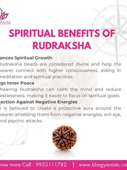 The spiritual benefits of wearing Rudraksha. This infographic explains the key spiritual benefits of Rudraksha. It enhances spiritual growth by connecting you to higher consciousness, brings inner peace by calming the mind, and creates a protective aura against negative energies.