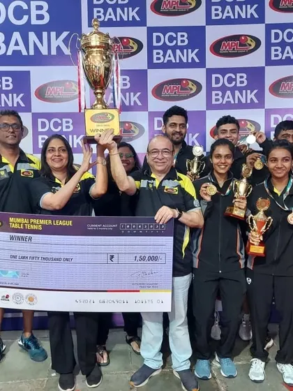 The Thunder Falcons team, coached by our own Harsh Maniar, celebrating their Mumbai Premier League (MPL) championship. This is a huge achievement in one of Mumbai's most prestigious leagues.