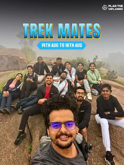 A selfie from the top. This is our trek mate from our recent adventure, a group of amazing souls who shared laughs, trails, and chai breaks. In the end, it's the friends we find along the way that matter most.