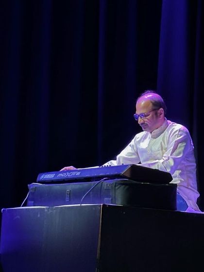 Our talented keyboardist during the 'Sunny Symphony' concert. The live band provided beautiful support for the children's voices.