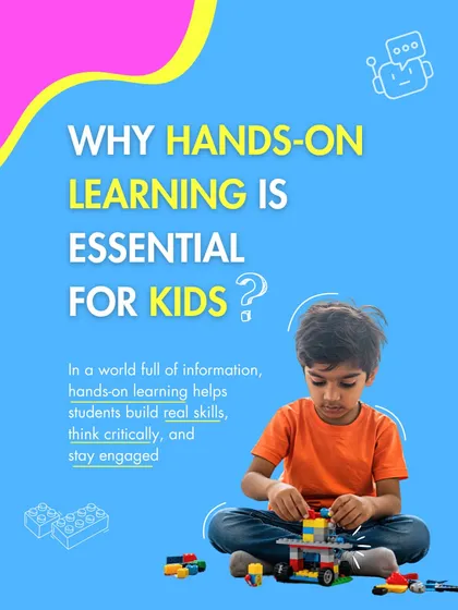 This visual asks a fundamental question that is at the heart of my teaching philosophy. It shows a young boy deeply engaged in building, illustrating how hands-on activities turn passive listening into active learning, building critical thinking and real world skills.