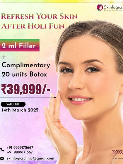 This post-Holi rejuvenation package includes 2ml of Dermal Filler to restore volume, with a complimentary 20 units of Botox to smooth away expression lines for a completely refreshed look.