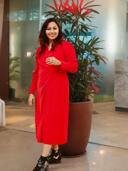 Another look in my power red dress. I believe your attire should speak for you even before you hold the mic.