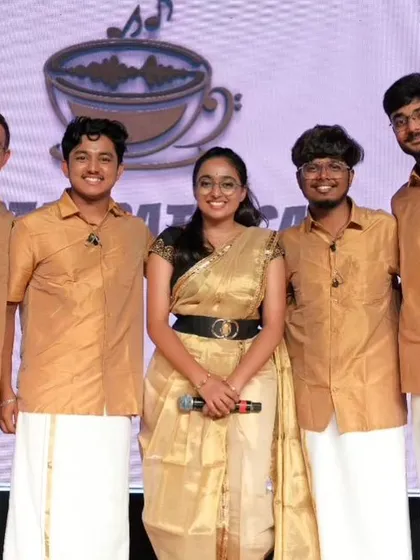 For weddings and traditional events, we love to dress the part. Here we are, in our classic silk shirts and panches, ready to bring the perfect musical vibe to a special celebration. We ensure our look and our music match the occasion perfectly.