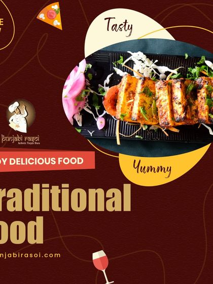 This is our classic Paneer Tikka, grilled to perfection. The paneer is soft on the inside with a flavorful, charred exterior, served with fresh onions and chutney.