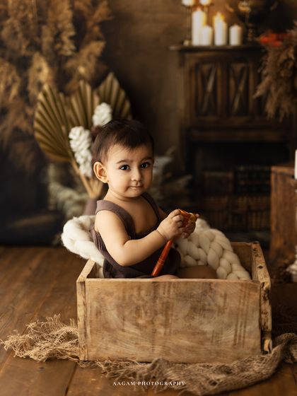 A wider shot of the same setup, showing the beautiful, warm, and candle-lit background that creates a magical atmosphere.