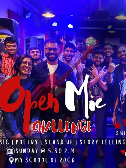Our poster for the Open Mic Challenge. We welcome musicians, poets, stand-up comedians, and storytellers to compete for cash prizes and performance opportunities.