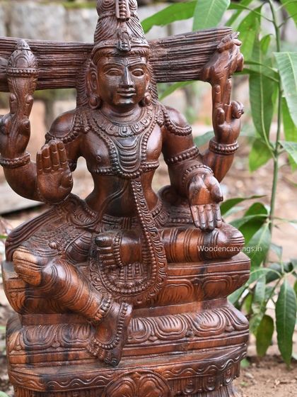 Another angle of the 24-inch Shiva sculpture, highlighting the details of his seated posture and divine attributes.