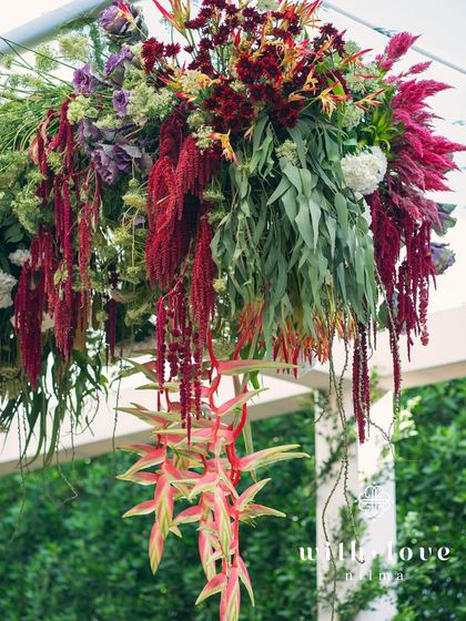 Another view of the lush hanging florals at the 'Garden of Gaia' baby shower.