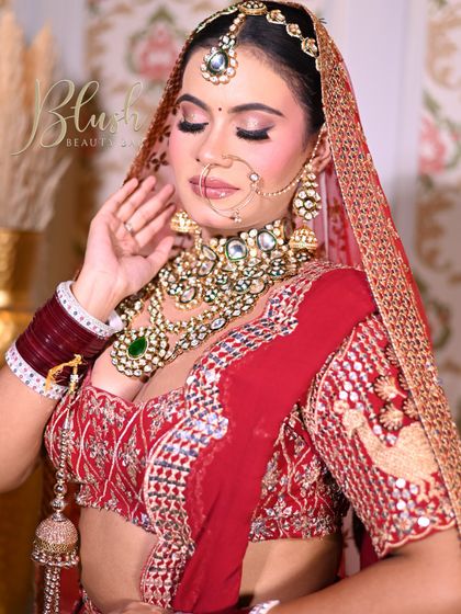 A beautiful, emotional shot of a student's final bridal look.