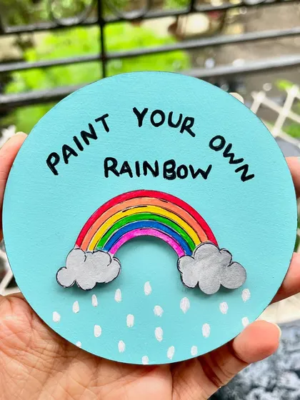 Another look at the rainbow magnet, a small reminder to find and create your own happiness.