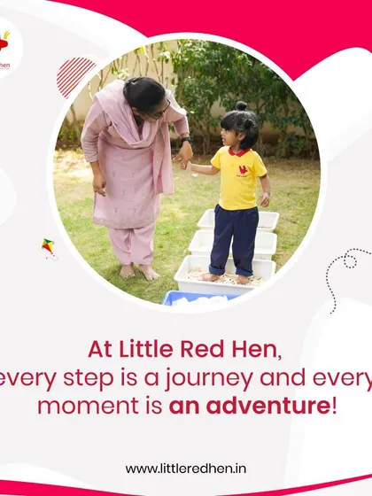 At Little Red Hen, every step is a journey and every moment is an adventure. This image captures a child on our sensory path, a key feature of our inclusive learning environment.