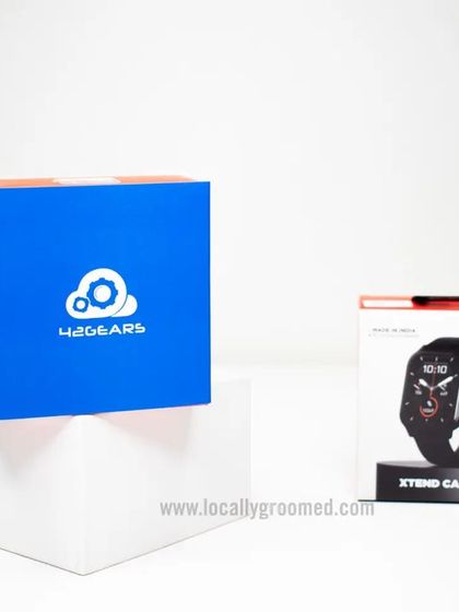 A smartwatch from boAt, presented in a custom-branded box for 42Gears. Pairing quality retail products with custom packaging is a great way to elevate your gift.