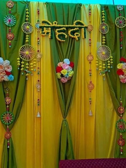 Shanaya Decorations - All-Inclusive Ceremony Packages (Haldi & Mehendi) Mehendi & Sangeet Backdrops photo 36