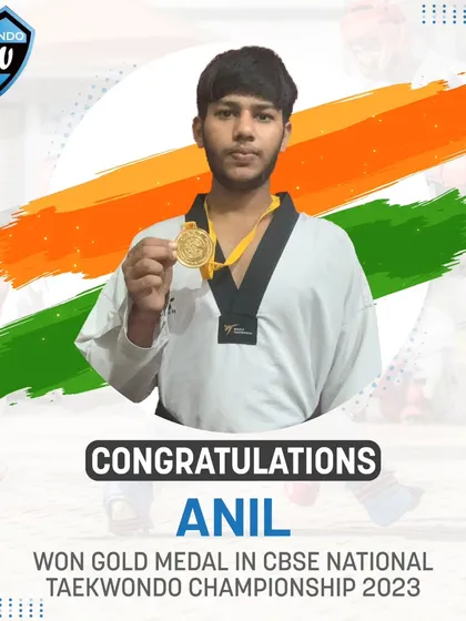 Anil wins the Gold Medal at the CBSE National Taekwondo Championship 2023. A fantastic performance.
