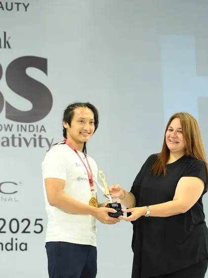 Another trophy for the team. This award from the HBS Hair & Beauty Show India recognizes the skill and creativity that your salon's technicians will be trained to deliver.