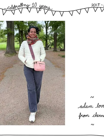 A great example of a simple but effective customization. Our patron Mathangi customized her Adam sling in a lovely Peach leather by adding a wide, comfortable sling handle in a contrasting Nude and Mulberry color combination.
