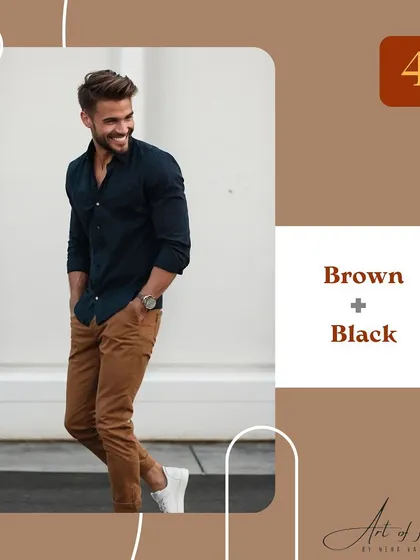 Brown and black is an underestimated but ultra-chic combination. A brown leather jacket with black denim or a black turtleneck with brown trousers is an effortlessly refined look.