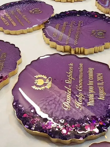 More custom magnets in purple and gold. I love how the colors turned out.