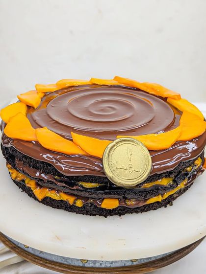 Another view of our Nutella Mango Cake. The combination of creamy, rich Nutella and sweet, tangy mango is an unexpected delight.